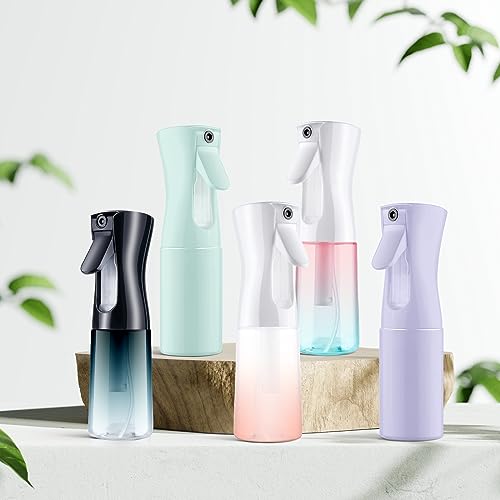 URAQT Sprühflasche, 200 ml Zerstäuber Sprühflasche Haare Klein, Salon Wasserspray Spray Bottle Hair, Wassersprühflasche Sprühflaschen für Frisuren, Pflanzen zum Putzen (200 ml – Farbverlauf rosa-grün)