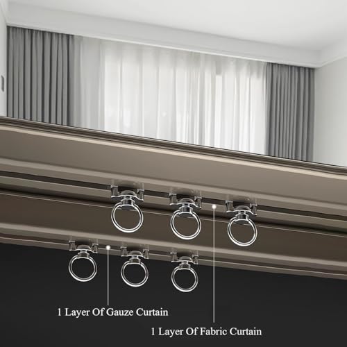 Double rail à rideaux aluminium blanc 120cm cloison douche - 6