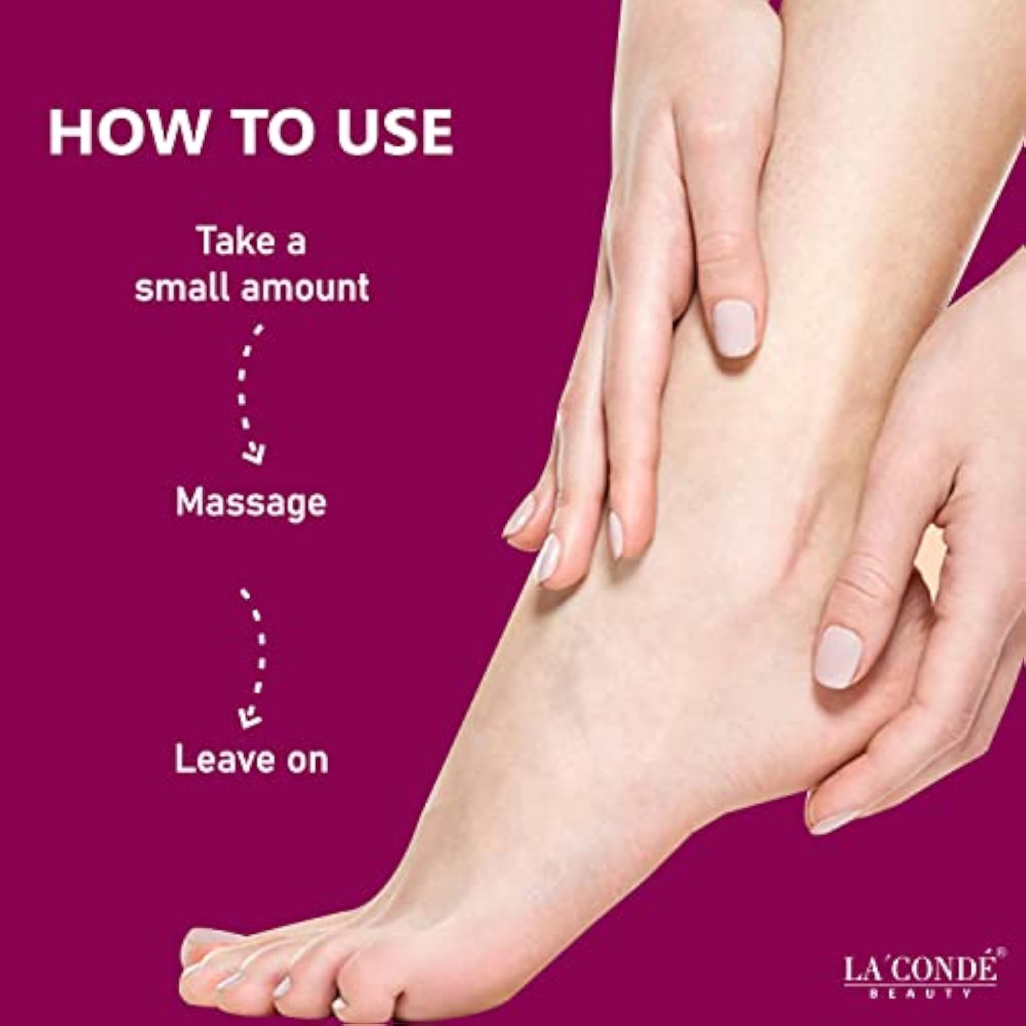 La'Conde Foot Cream for Dry & Cracked Feet, Moisturizing