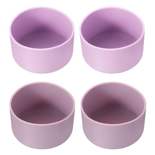 PATIKIL Silicone Boot for Tumbler Boot, 4Pcs Bottom Sleeve Protector Anti-Slip Protective Sleeve for Water Bottle Car Travel Cup, Purple/Light Purple
