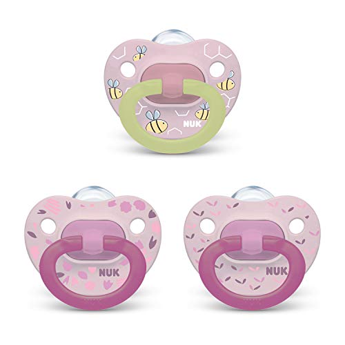 Image of NUK Orthodontic Pacifier Value Pack, Girl, 0-6 Months (Pack of 3)