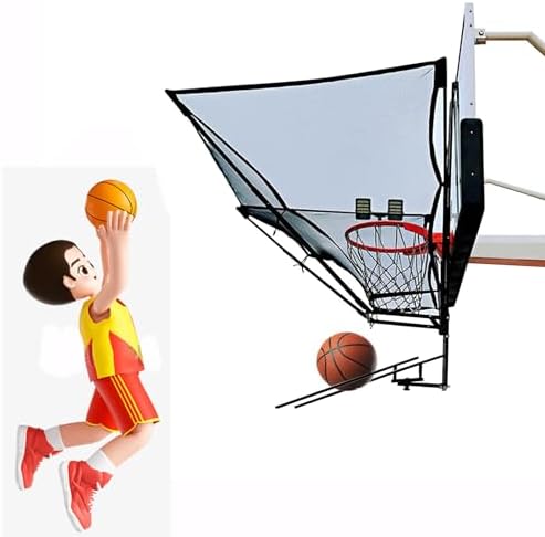 Portable Basketball Shot Returner - 180° Rotating Rebounder System, Foldable Hanging Basketball Return Net for Practice, Training Equipment for Kids & Adults