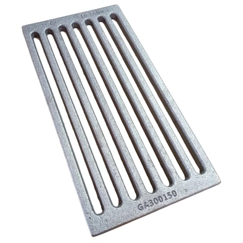 LUNA WAY CAST IRON - Grille pour cendres en fonte | Optimise le tirage de la cheminée | Résistant aux hautes températures | Facile à nettoyer, Gris, 30 x...