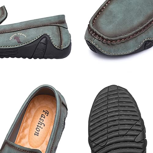 Men's Loafers Slip-Ons Driving Shoes - Green Handmade Leather Suede Slip On Lofers Moccasins Casual Shoes Penny Loafers For Men Comfort Stylish Size 8 #TOP5