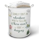 TAZSWDMM Dragon Kids Laundry Basket Hamper, Dragon Nursery Decor, Adventure Forest Dragons Foldable Clothes Toys Books Storage Box Bins Baskets Organizer for Kids Bedroom Bathroom Playroom