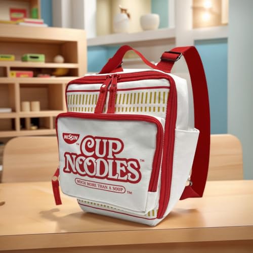 Nissin Cup Noodles Cup Noodles Mini Backpack, Red/White, 7”W x 8”H x 3”D (9607)2