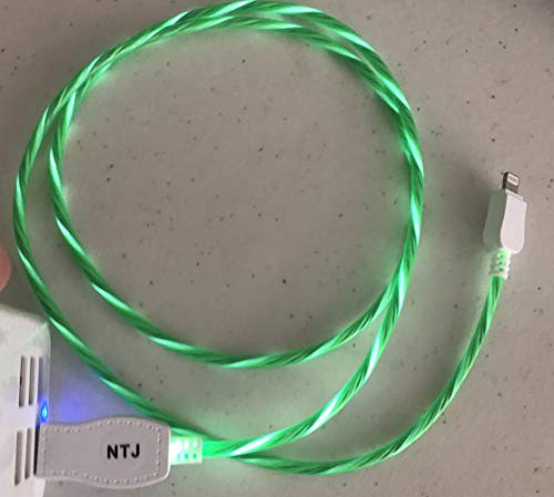 New Tech Junkies Candy Flow Moving EL Light-UP Flow led USB Data Charger Cable for iPhone X 8 7 6 5s (Green) New Tech Junkies Candy Flow Moving EL Light-UP Flow led USB Data Charger Cable for iPhone X 8 7 6 5s (Green)