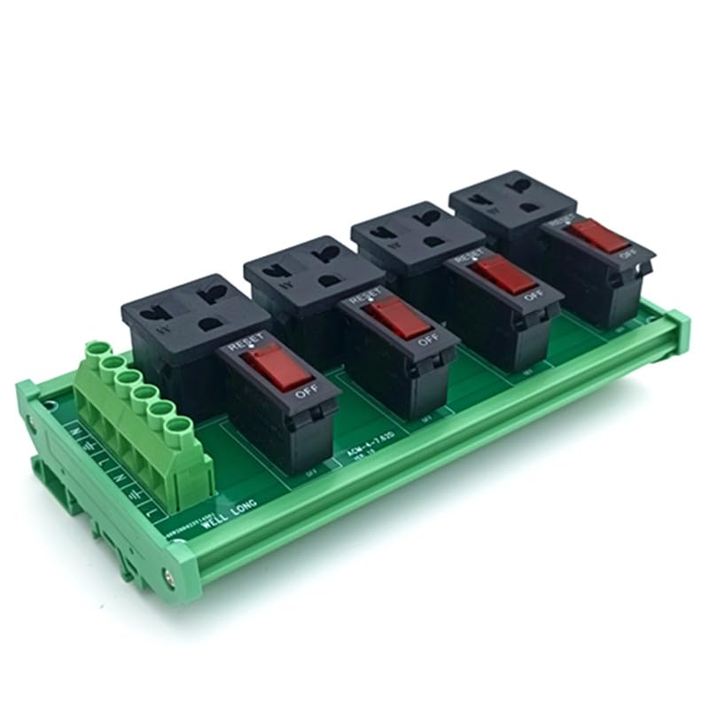 DIN Rail Mount AC 120V 4 Receptacle Outlet Power Module