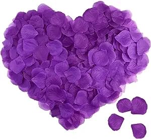 GOOLSKY 2000 PCS Artificial Silk Rose Petals for Wedding Party Favors Decoration and Vase Home Decor Wedding Bridal Decoration. Purple
