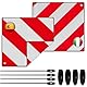 Rppiup Warntafel Fahrradträger, 2 in 1 Aluminium Warntafel Italien Spanien mit 4 Spannseile,Reflektierend Rot Weiß Warntafel Italien Fahrradträger 50x50cm für Fahrradträger,Heckanhänger,Auto,Wohnmobil
