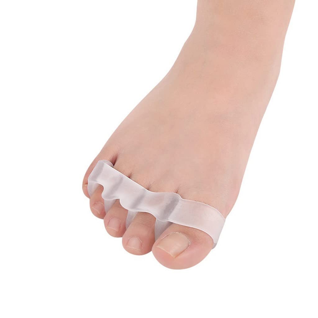 Set da Due Pezzi per Massaggio ai Piedi, Separatori per Dita sovrapposte, correttore per Piastra in Gel di Silicone, distanziatori per Alluce valgo Dita storte
