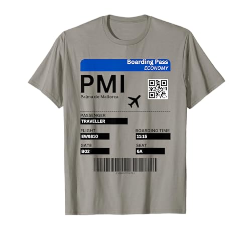 Palma de Mallorca Board Ticket PMI Spain Vacation Mallorca T-Shirt