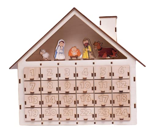 Calendrier de l'Avent à remplir en bois pour crèche de Noël Figurines réutilisables 24 boîtes Cadeau idéal pour les enfants Cover