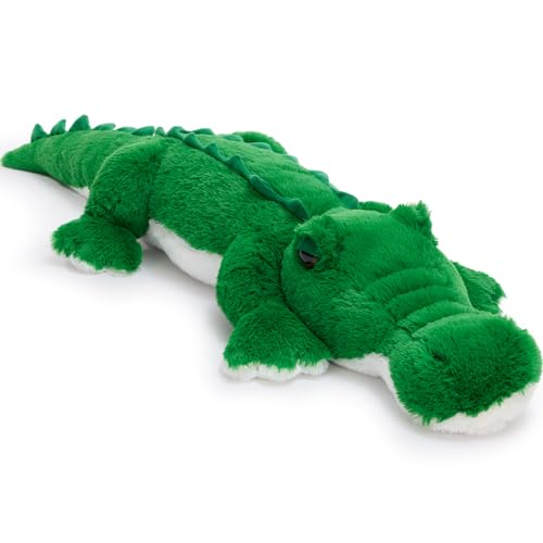 MorisMos Giant Crocodile Teddy 130cm, Large Cuddly Alligator Stuffed Animal Plush Toy Soft Big XXL, Cute Birthday Presents for Kids Girls Boys Girlfriend Party Decorations (Green)