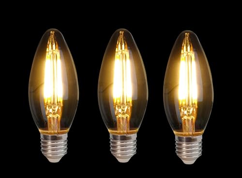 Image of kinis Vintage Style Candle Shape Light Bulbs /Bulb for Wall Light /Bulb for Hanging Light /Bulb for Pendant Light /Bulb for Chandelier /Bulb for Decorative Lights (KIN-C35 Bulb, Pack of 1)