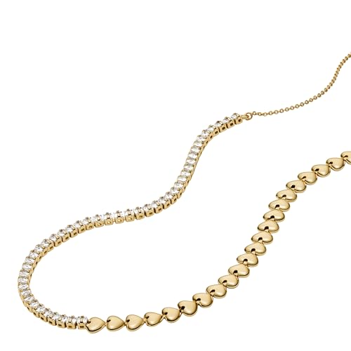 Image of Fossil Women's Ellis Toi Et Moi Gold-Tone Brass Station Necklace