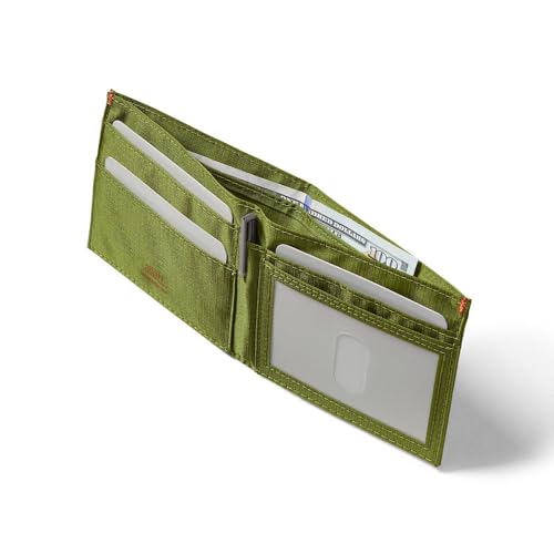 Image of Allett Nylon Front Pocket ID Wallet, Cala Green | Vegan Front Pocket Bifold | Made With Moisture Wicking Nylon | Holds Up + /- 12 Cards