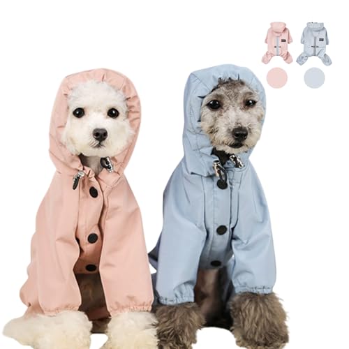 犬 レインコート レインウェア 大型犬 中型犬 小型犬 ドッグウェア 防寒着 梅雨対策 防水ジャケット リード穴あり 簡単着脱 完全防水 多サイズ (ライトブルー, M)