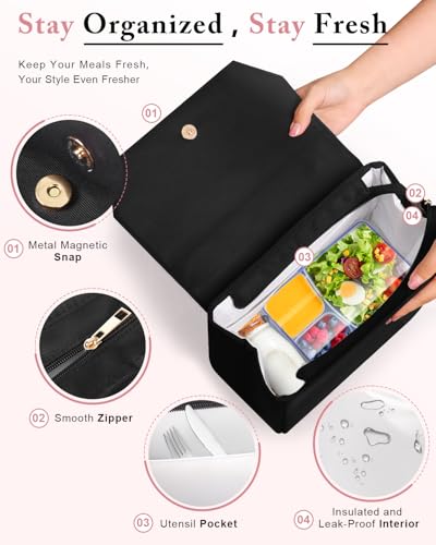 Glorieroo Leather Lunch Bag Women thumb #3