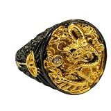 Ladies Ring Men's Ring Stainless Steel Ring Fashion Retro Domineering Creative Chinese Dragon Bright
