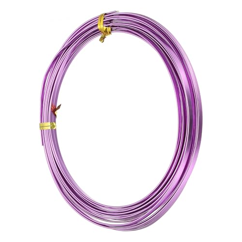 Image of uxcell 18 Gauge Flat Aluminum Wire, 16.40 ft 3mm Wide Aluminum Crafts Wire for Flower Bonsai Crafts Carving DIY Bezel Sculpting Gem Metal Wrap, Light Purple