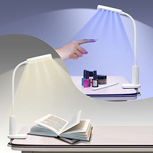 Wenxintek 2 In 1 Led Uv Nail Lamp,Flexible Flash Cure Light With Gooseneck And Clamp,Nail Dryer For Acrylic Gel And Manicure Table Lighting Diy Nails Salon Home Use (Usb Input) #TOP1