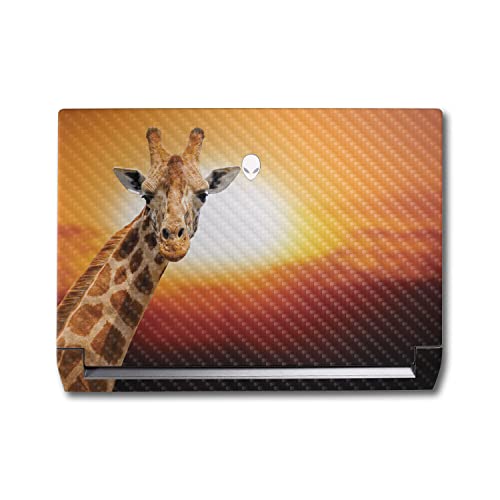 Image of MightySkins Carbon Fiber Skin Compatible With Alienware M17 R5 (2022) Full Wrap Kit - Sunset Giraffe | Protective Durable Textured Carbon Fiber Finish | Easy To Apply & Change Styles | Made in the USA