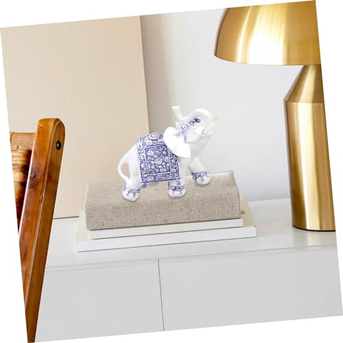 Statues d'éléphants objets déco et figurines animaux bleu pour la maison - 6