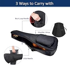 Generic Housse de transport pour ukulélé ténor de 26 », sac à dos Oxford imperméable avec bandoulière réglable, poignées… - Les Beatles, Paul McCartney, John Lennon, RIngo Starr, George Harrison Generic Housse de transport pour ukulélé ténor de 26'', sac à dos Oxford imperméable avec bandoulière réglable, poignées… – Image 3