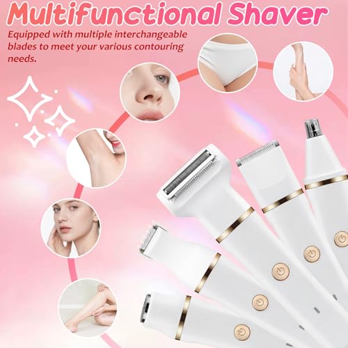 Afeitadora para mujer 5 en 1 con maquinilla eléctrica recargable e impermeable IPX7 5