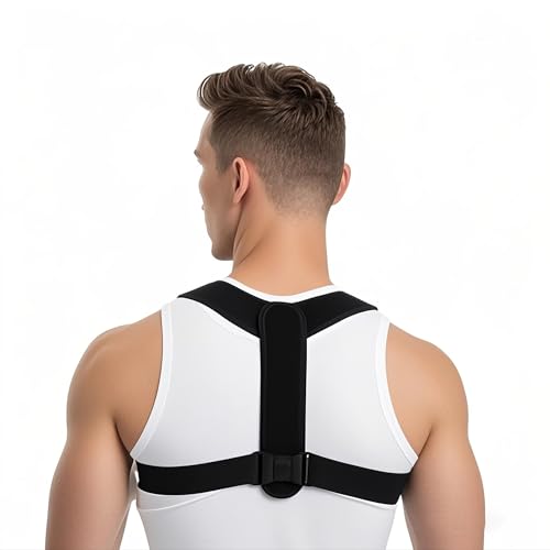 HLOES Black Posture Corrector for Men: Lightweight Design for Everyday