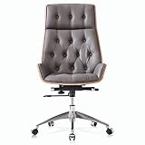 Fauteuil de direction Boss Chair en peau de vache chaise pivotante inclinable en cuir minimaliste moderne chaise de bureau haut de gamme en peau de vache chaise ( Color : Gray , Size : 76*76*117cm )