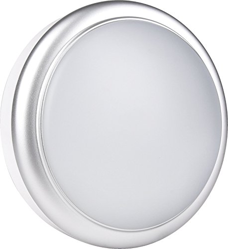 Image of UKEW 15W LED Bulkhead Light - Silver Trim Flush Round 6500K Daylight - IP65 Waterproof Frosted Cover Wall Ceiling Mounted Fitting for Bathroom Hallways