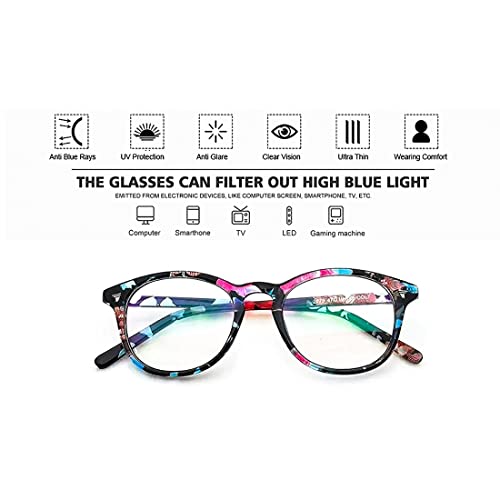 Image of ARICKS Round Blue Light Blocking Blue Cut Anti Glare Round Glasses Men and Women for Eye Protection from UV by Computer /Tablet /Laptop /Mobile