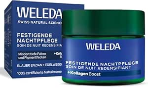 WELEDA Bio Festigende Nachtpflege Blauer Enzian & Edelweiß - Naturkosmetik Anti Aging Gesichtscreme/Feuchtigkeitscreme mindert Falten/Pigmentflecken & aktiviert die Zellerneuerung (vegan, 40ml)
