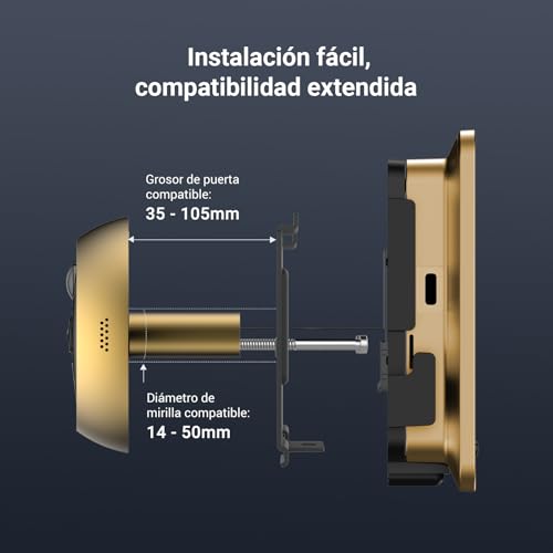 EZVIZ EP4 Spioncino Digitale WiFi 4K con Schermo Touch a Colori 5,5", Oro - 13