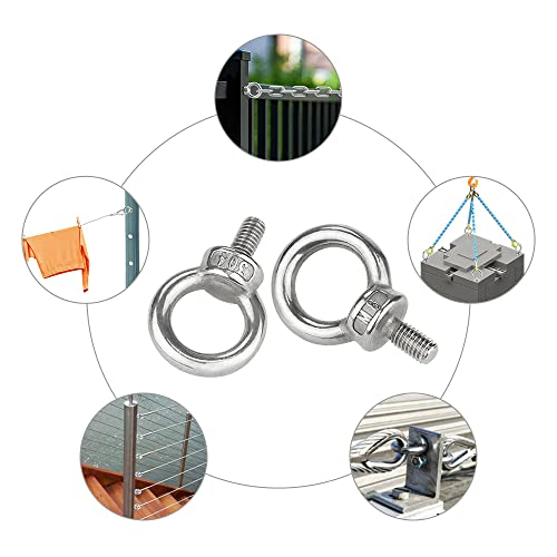 Ringschraube M8 Ösenschrauben 304 Edelstahl 10 Stück, Ring Runde Augenschraube Augbolzen Metrisch Ringbolzen Ösenschraube Hardware Ringschrauben, Nicht Leicht zu Korrodieren