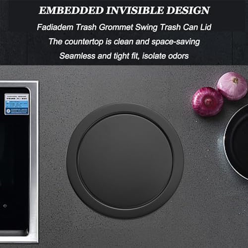Stainless Steel Trash Can Cover - Recessed Cabinet Lid for Kitchen Waste Management (Silvery Single lid)