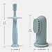 BumbleBee 360° Silicone Toothbrush & Finger Toothbrush Set - Soft Silicone Toothbrush for Baby, Infant Toddler - Baby Training Toothbrush Set Oral Care Kit - Misty Blue