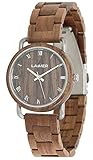 LAiMER Damen Holzuhr mit Quarzwerk, aus echtem Nussholz - 36 mm - Modell 0115 Gabi