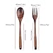 Antrader Wooden Spoons Forks Set Kitchen Tableware Dinnerware Flatware Eco friendly Natural Wood Cutlery Wooden Dinner Utensil Set, 4 Spoons and 4 Forks