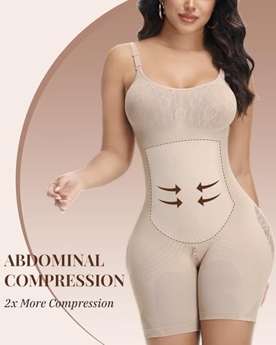 Image of SHAPESHE Shapewear for Women Faja Colombianas Moldeadoras Seamless Bodysuit | Built In Underwire, Short with Nipple Cover,Anti-slip Silicone Strips, Zipper Closure, Tummy Control, Butt Lifting,