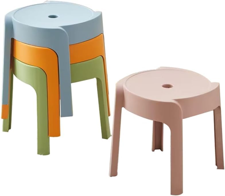 Tabourets empilables en plastique lot de 4 sièges légers pour l'intérieur et extérieur