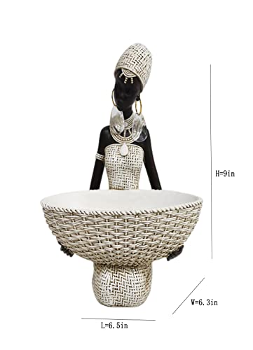 Lescafita African Statues And Sculptures For Home Decor, Tribal Art Figurines For Living Room Decorations, Gold Vintage Aesthetic Ornament For Bookshelf And Tables, Housewarming Gifts For Women #TOP1