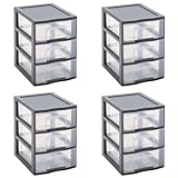 OUVREZ ET FERMEZ LES TIROIRS FACILEMENT : Chaque tiroir est équipé d'une poignée ergonomique pour une manipulation pratique et confortable. Ils coulissent en douceur et sont faciles à ouvrir et à fermer.