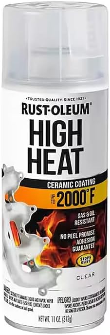 Rust-Oleum 260771-6PK Automotive High Heat Spray Paint, Clear, 11 Ounce, 6 Pack