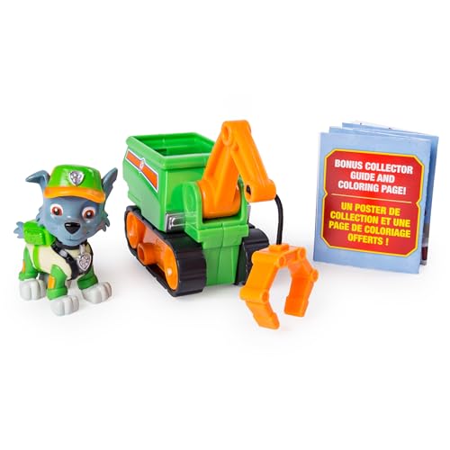 Paw Patrol Ultimate Rescue, Rocky’s Mini Crane Cart with Collectible Figure for Ages 3 and Up