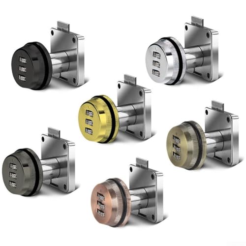 UrbanHui Cerradura de contraseña digital de 3 unidades, cerradura de código de buzón de correo, cerradura engrosada, cerradura de gabinete de lengüeta para cajón de escritorio, armario, seguridad