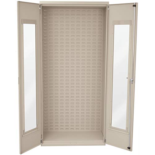 Akro-Mils All-Welded Steel Storage Bin Cabinet With 18 Yellow Akrobin Plastic Storage Bins, Ac3618Qv250 Quick-View Bin Cabinet With See-Thru Doors, (36-Inch W X 18-Inch D X 78-Inch H), Gray #TOP2