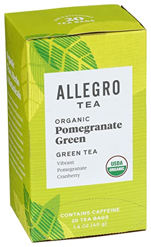 Allegro Tea, Organic Pomegranate Green Tea Bags, 20 Ct #TOP1